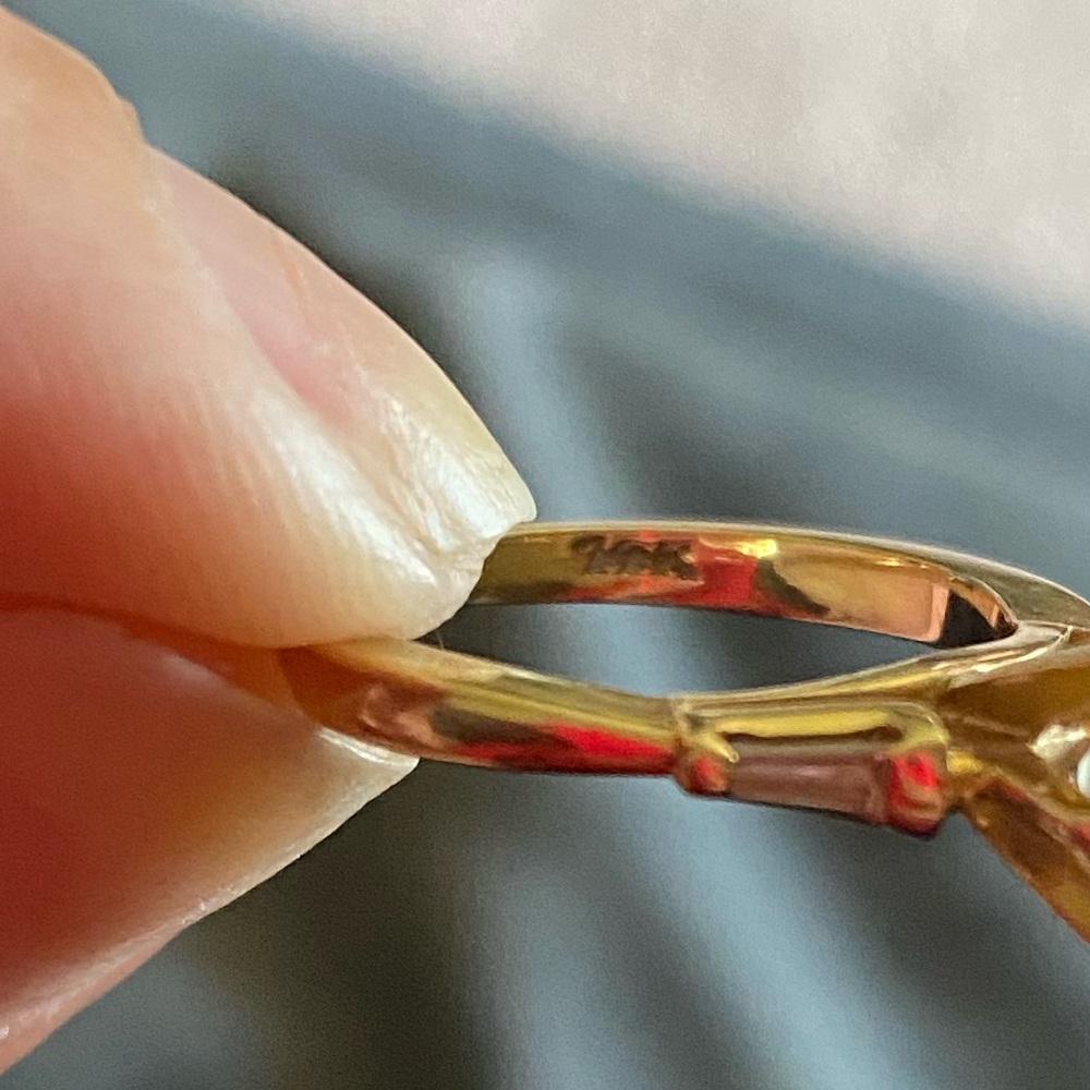 14k gold engagement ring and wedding band - Picture 7 of 8